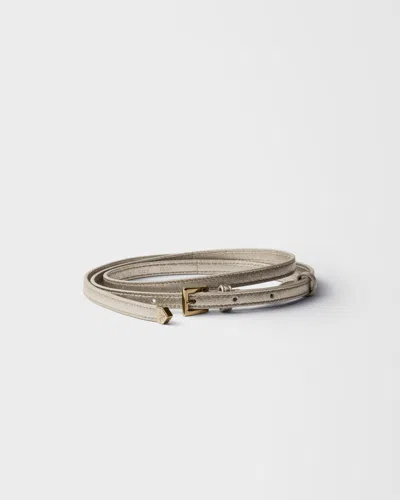 Prada Nappa Leather Belt In Brown