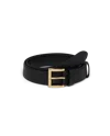 Prada Leather Belt With Logo Plate In Black
