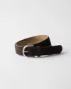 Prada Suede Belt In Brown