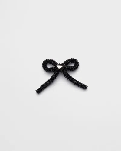 Prada Haarklammer Mit Kristallen In Black