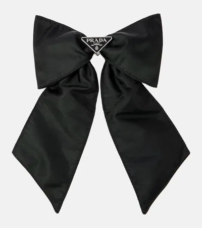 Prada Haarspange Aus Re-nylon In Schwarz