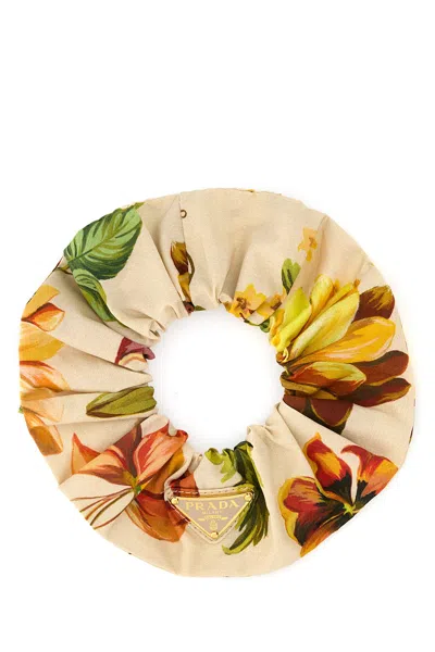 Prada Printed Fabric Scrunchie In Multicolor