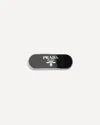 Prada Black Brass Hair Clip In Black