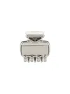 Prada Triangular Hair Clip Metallic Finish In Silver