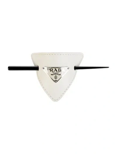 Pre-owned Prada Hair Clip In White