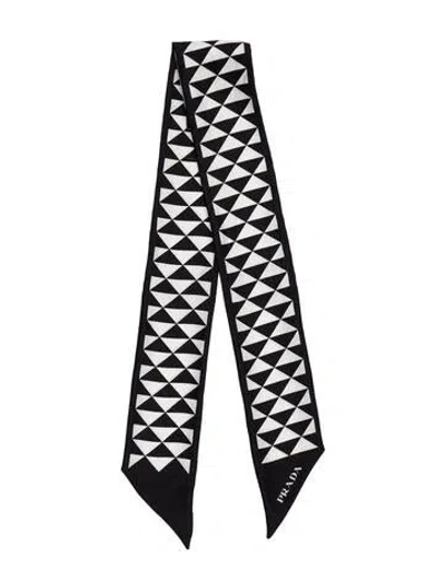 Pre-owned Prada Hair Scarf W/tags In Black