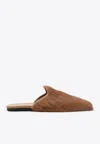 Prada Hairy-effect Sabot Flat Mules In Brown