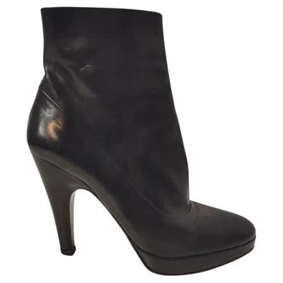 Pre-owned Prada Half Boot Size 38 In Black