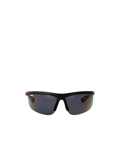 Prada Half Frame Sunglasses In Black