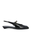 Prada Mary Jane Patent Pointy-toe Slingback Ballerina Flat In Black