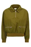 Prada Womens Green Logo-embellished Pull-on Cotton Jacket In Green