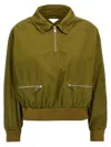 Prada Womens Green Logo-embellished Pull-on Cotton Jacket