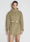 Prada Half Zipped Drawstring Jacket In Khaki