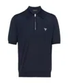 Prada Superfine Wool Polo Shirt In Blue