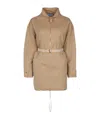 Prada Half Zipped Drawstring Jacket In Brown