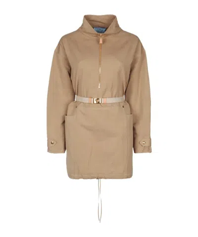 PRADA PRADA HALF-ZIPPED DRAWSTRING JACKET