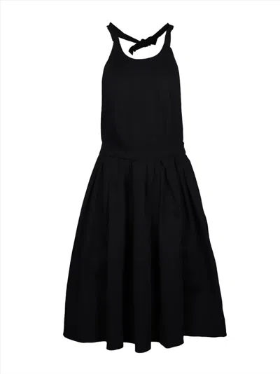 Prada Halterneck Midi Dress In Black