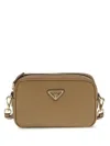 Prada Hammered Leather Crossbody Bags In Sand