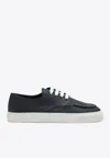 Prada Low Profile Round Toe Sneakers With Textured Finish