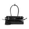 Prada Bonnie Medium Naplak Patent Leather Handbag In Black
