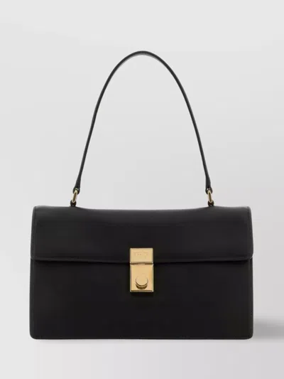 Prada Handbag Leather Structured Top Handle In Black