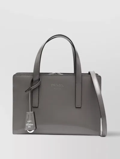 Prada Handbag With Strap And Handles In Grey