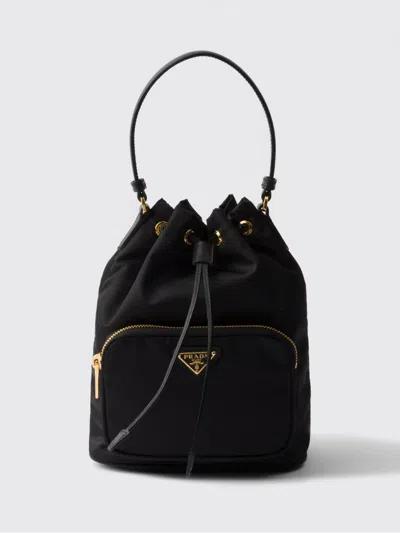 PRADA PRADA DUET RE-NYLON AND SAFFIANO LEATHER BUCKET BAG