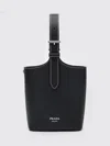 Prada 15cm X 20cm X 9cm Bovine Leather Shoulder Handbag In Black