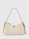 Prada White Logo Shoulder Bag In Neutral