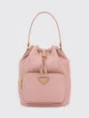 Prada Re-nylon Triangle-logo Drawstring Bucket Bag In Pink