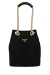 Prada Re-nylon Mariner Bucket Bag With Braided Handles In Black