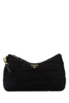 Prada Large Quilted Fabric Shoulder Bag With Adjustable Strap