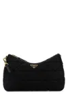 Prada Large Quilted Fabric Shoulder Bag With Adjustable Strap