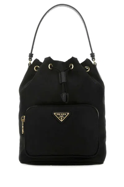 Prada Borsa A Secchiello Re-edition 1978 In Re-nylon Nero Donna In Navy Blue