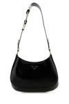 Prada Cleo Leather Shoulder Bag In Black
