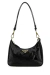 Prada Fabric Re-edition Shoulder Bag With Sequin Embellishment In Black