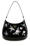 Prada Black Leather Cleo Shoulder Bag In Black