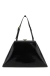 Prada Adjustable Handles Structured Leather Tote In Black