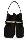 Prada Petit Sac Noir Re-nylon And Nappa Leather Mini Bucket Bag In Black