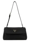 Prada Small Leather Shoulder Bag In Black