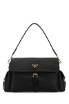 Prada Logo Shoulder Bag In Black