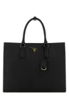 Prada Large Saffiano Leather Handbag In Black