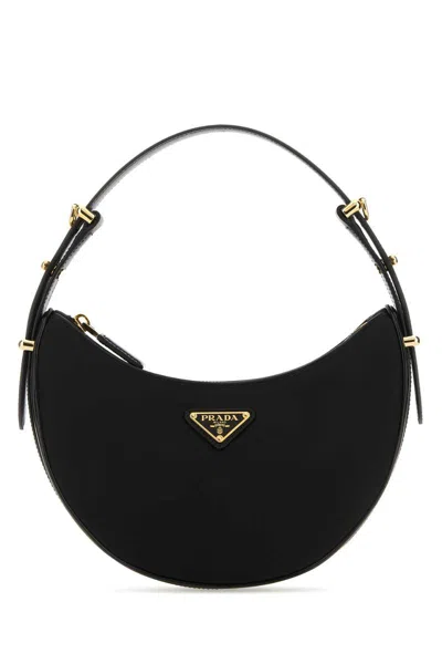 Prada Arque Nylon Shoulder Bag In Black