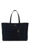 Prada Large Re-edition 1978 Shopping Bag With Front Pocket In Blue