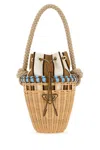 Prada Mini Bucket Bag Featuring Braided Handle In Brown