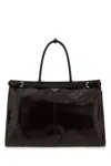 Prada Chocolate Leather Large Shopping Bag In Brown