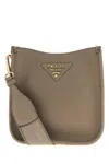 Prada Dove Grey Leather Crossbody Bag In Gray