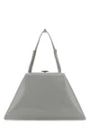 Prada Adjustable Leather Shoulder Bag With Tonal Handles In Grey