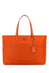 Prada Women Orange Re-nylon Large Re-edition 1978 Shopping Bag In Orange