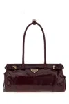 Prada Womens Burgundy Medium Leather Shoulder Bag In Burgundy